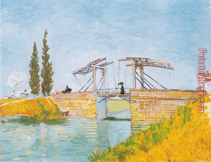 Vincent van Gogh The Bridge of Langlois at Arles with a Lady with Umbrella